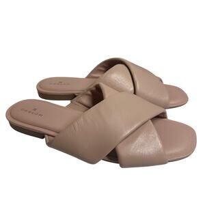 Caslon Women's Calla Slides Rose Pink Sandals Faux Leather Quilted Size 9.5